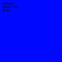 #0009FD - Blue Color Image