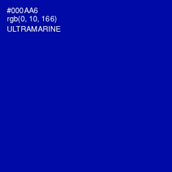 #000AA6 - Ultramarine Color Image