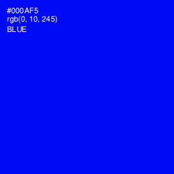 #000AF5 - Blue Color Image