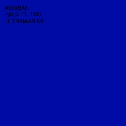 #000BA6 - Ultramarine Color Image