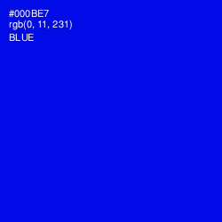 #000BE7 - Blue Color Image