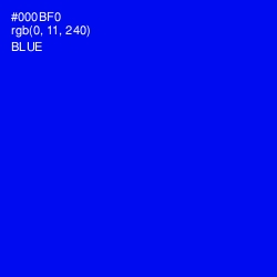 #000BF0 - Blue Color Image