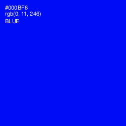 #000BF6 - Blue Color Image