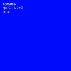 #000BF9 - Blue Color Image