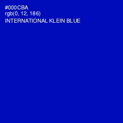 #000CBA - International Klein Blue Color Image