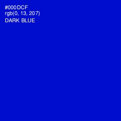 #000DCF - Dark Blue Color Image