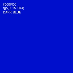 #000FCC - Dark Blue Color Image