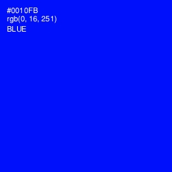 #0010FB - Blue Color Image
