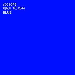 #0010FE - Blue Color Image