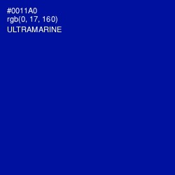 #0011A0 - Ultramarine Color Image