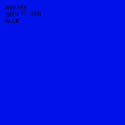 #0011E9 - Blue Color Image