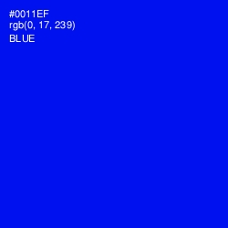 #0011EF - Blue Color Image