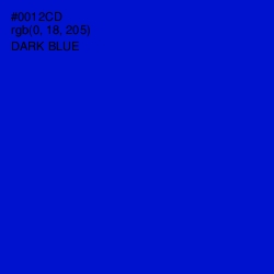 #0012CD - Dark Blue Color Image