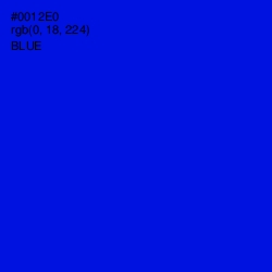 #0012E0 - Blue Color Image