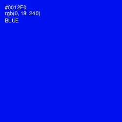 #0012F0 - Blue Color Image