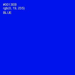 #0013EB - Blue Color Image