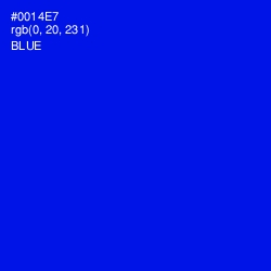 #0014E7 - Blue Color Image