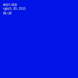 #0014E8 - Blue Color Image