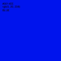 #0014EE - Blue Color Image