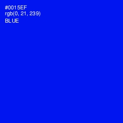 #0015EF - Blue Color Image