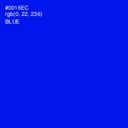 #0016EC - Blue Color Image