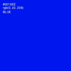 #0016EE - Blue Color Image