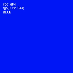 #0016F4 - Blue Color Image
