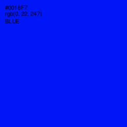 #0016F7 - Blue Color Image