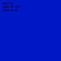 #0017C5 - Dark Blue Color Image