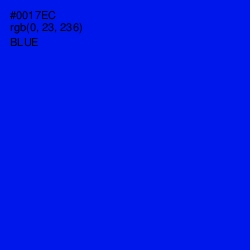 #0017EC - Blue Color Image