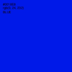 #0018E8 - Blue Color Image