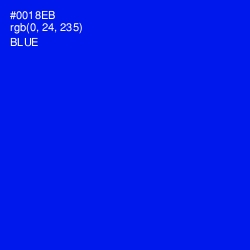 #0018EB - Blue Color Image