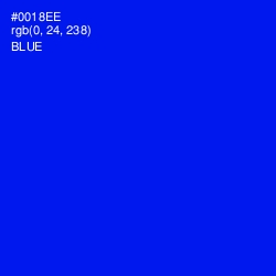 #0018EE - Blue Color Image