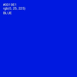 #0019E1 - Blue Color Image