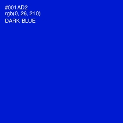 #001AD2 - Dark Blue Color Image