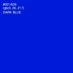 #001AD9 - Dark Blue Color Image