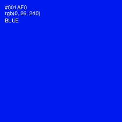 #001AF0 - Blue Color Image