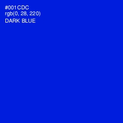#001CDC - Dark Blue Color Image