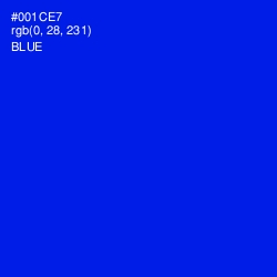 #001CE7 - Blue Color Image