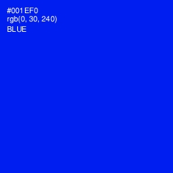 #001EF0 - Blue Color Image