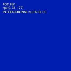 #001FB1 - International Klein Blue Color Image