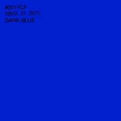 #001FCF - Dark Blue Color Image