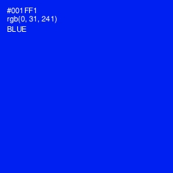 #001FF1 - Blue Color Image