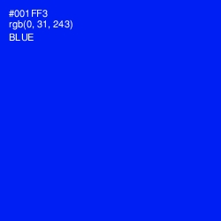 #001FF3 - Blue Color Image