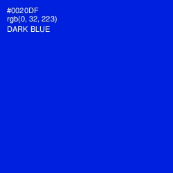 #0020DF - Dark Blue Color Image