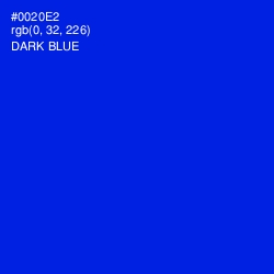 #0020E2 - Dark Blue Color Image