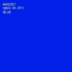 #0020E7 - Blue Color Image