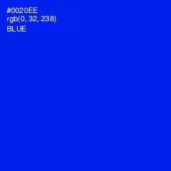 #0020EE - Blue Color Image