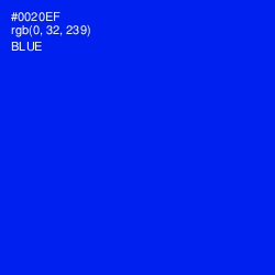 #0020EF - Blue Color Image