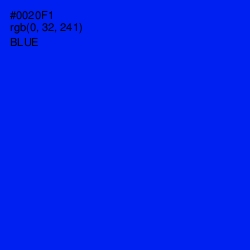 #0020F1 - Blue Color Image